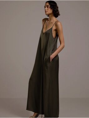 Jaki Audrey Satin Jumpsuit | Khaki